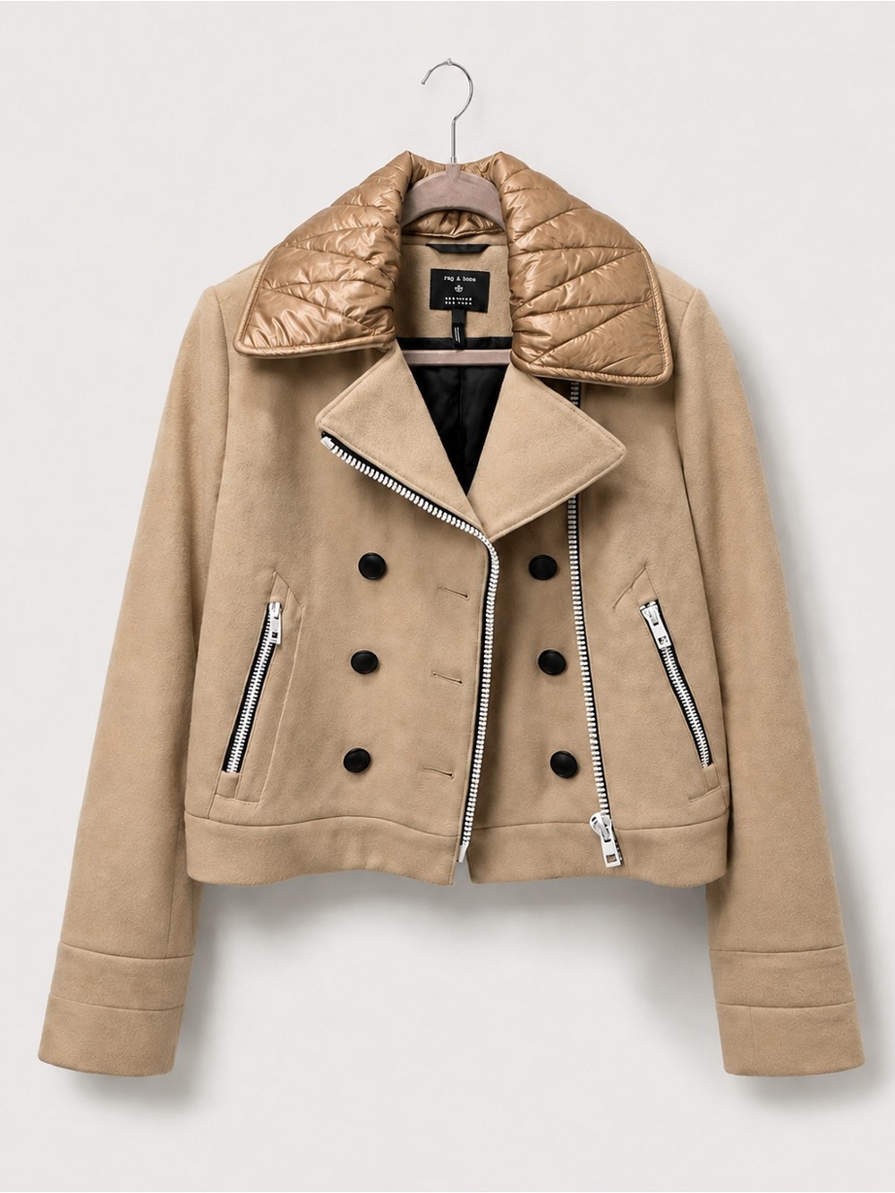 Rag & Bone Wool-Blend Cropped Pea Coat Jacket Size 4